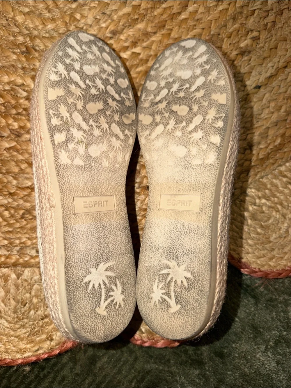 Esprit Cream Knit Slip-On Espadrilles